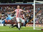 Marko Arnautovic of Stoke City reacts during the Barclays Premier League match between Aston Villa and Stoke City at Villa Park on October 3, 2015
