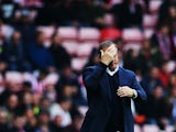 Dick Advocaat manager of Sunderland looks on during the Barclays Premier League match between Sunderland and West Ham United at the Stadium of Light in Sunderland on October 3, 2015