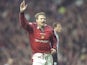 Teddy Sheringham of Manchester United celebrates a goal during the FA Carling Premiership match against Sheffield Wednesday at Old Trafford in Manchester, England. Manchester United won the match 6-1.
