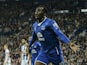 Everton's Belgian striker Romelu Lukaku celebrates scoring Everton's third goal during the English Premier League football match between West Bromwich Albion and Everton at The Hawthorns in West Bromwich, central England, on September 28, 2015. 