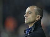 Everton's Spanish manager Roberto Martinez arrives for the English Premier League football match between West Bromwich Albion and Everton at The Hawthorns in West Bromwich, central England, on September 28, 2015.