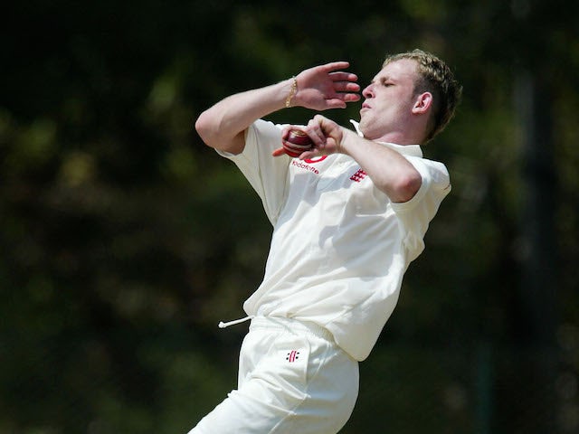 England bowler Graham Wagg in action during the One Day warm up game between Karnataka XI and England A at the Indian Air Force cricket ground on February 6, 2004 in Bangalore, India.