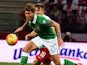 Jeff Hendrick (L) of Ireland and Karol Linetty of Poland vie for the ball during the Euro 2016 Group D qualifying football match between Poland and the Republic of Ireland at the Stadion Narodowy in Warsaw on October 11, 2015.