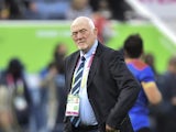 Romania's Welsh head coach Lynn Howells walks on the pitch before kick off of the Pool D match of the 2015 Rugby World Cup between Canada and Romania at Leicester City Stadium in Leicester, central England, on October 6, 2015