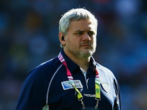 Pablo Lemoine, Head Coach of Uruguay looks on prior to the 2015 Rugby World Cup Pool A match between Australia and Uruguay at Villa Park on September 27, 2015 in Birmingham, United Kingdom. 