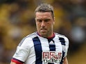 Rickie Lambert of West Brom in action during the Barclays Premier League match between Watford and West Bromwich Albion on August 15, 2015 in Watford, United Kingdom.