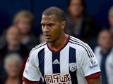Salomon Rondon of West Bromwich Albion in action during the Barclays Premier League match between West Bromwich Albion and Southampton at The Hawthorns on September 12, 2015 in West Bromwich, United Kingdom.
