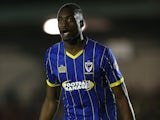 Semi Ajayi of AFC Wimbledon in action during the Sky Bet League Two match between AFC Wimbledon and Northampton Town at The Cherry Red Records Stadium on September 29, 2015 in Kingston upon Thames, England. 