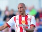 Wes Brown of Sunderland in action during a pre season friendly between Darlington and Sunderland at Heritage Park on July 9, 2015 in Bishop Auckland, England.