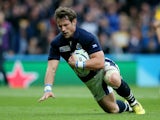 Peter Horne of Scotland scores his teams first try during the 2015 Rugby World Cup Quarter Final match between Australia and Scotland at Twickenham Stadium on October 18, 2015 in London, United Kingdom. 