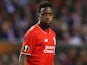 Divock Origi of Liverpool in action during the UEFA Europa League group B match between Liverpool FC and FC Sion at Anfield on October 1, 2015 in Liverpool, United Kingdom.
