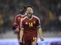 Belgium's forward Dries Mertens celebrates after scoring during the Euro 2016 qualifying football match between Belgium and Israel at the King Baudouin Stadium in Brussels on October 13, 2015