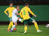 Harry Kane of England scores during the UEFA EURO 2016 qualifying Group E match between Lithuania and England at LFF Stadionas on October 12, 2015