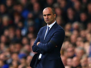 Roberto Martinez manager of Everton looks on during the Barclays Premier League match between Everton and Manchester United at Goodison Park on October 17, 2015