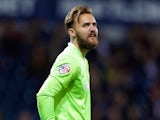Jak Alnwick of Port Vale during the Capital One Cup Second Round match between West Bromwich Albion and Port Vale at The Hawthorns on August 25, 2015 in West Bromwich, England. 