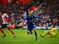 Jamie Vardy of Leicester City celebrates scoring his team's second goal during the Barclays Premier League match between Southampton and Leicester City at St Mary's Stadium on October 17, 2015