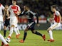 Lyon's French forward Alexandre Lacazette vies with Monaco's Croatian midfielder Mario Pasalic (R) during the French L1 football match between Monaco (ASM) and Lyon (OL) on October 16, 2015 at the Louis II Stadium in Monaco