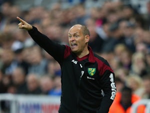 Alex Neil manager of Norwich City gestures during the Barclays Premier League match between Newcastle United and Norwich City at St James' Park on October 18, 2015
