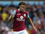 Rudy Gestede of Aston Villa in action during the Barclays Premier League match between Aston Villa and Stoke City at Villa Park on October 3, 2015 in Birmingham, United Kingdom. 