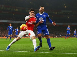Hector Bellerin of Arsenal and Aaron Lennon of Everton compete for the ball during the Barclays Premier League match between Arsenal and Everton at Emirates Stadium on October 24, 2015 in London, England. 