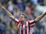 James Beattie of Southampton celebrates his third goal during the FA Barclaycard Premiership match between Southampton and Fulham held on October 27, 2002 at the The Friends Provident St Mary's Stadium, in Southampton, England. Southampton won the match 4