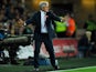 Mark Hughes manager of Stoke City reacts during the Barclays Premier League match between Swansea City and Stoke City at Liberty Stadium on October 19, 2015