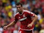 Yanic Wildschut of Middlesbrough in action during the Sky Bet Championship match between Middlesbrough v Bristol City at Riverside Stadium on August 22, 2015
