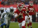 Alex Smith #11 of Kansas City Chiefs runs during the NFL game between Kansas City Chiefs and Detroit Lions at Wembley Stadium on November 01, 2015 in London, England.