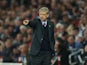 Arsene Wenger Manager of Arsenal gestures during the Barclays Premier League match between Swansea City and Arsenal at Liberty Stadium on October 31, 2015