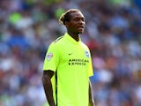 Gaetan Bong of Brighton looks on during the Pre Season Friendly between Brighton & Hove Albion and Seville at Amex Stadium on August 2, 2015
