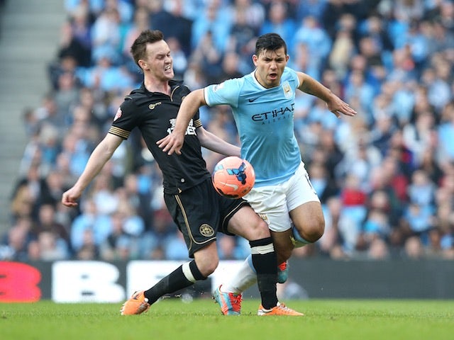 Josh McEachran of Wigan Athletic during the FA Cup quarter-final against Manchester City on March 9, 2015