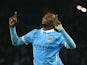 Kelechi Iheancho of Manchester City celebrates scoring his sides third goal during the Capital One Cup fourth round match at the Etihad Stadium on October 28, 2015 in Manchester, England.
