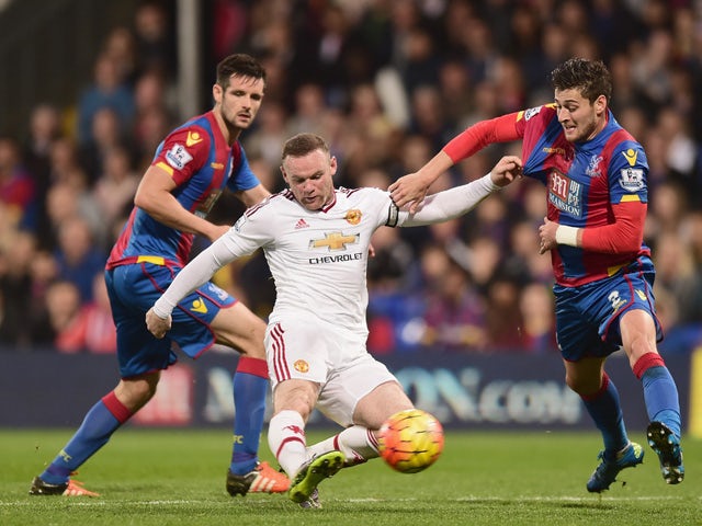 Wayne Rooney of Manchester United shoots at goal during the Barclays Premier League match between Crystal Palace and Manchester United at Selhurst Park on October 31, 2015