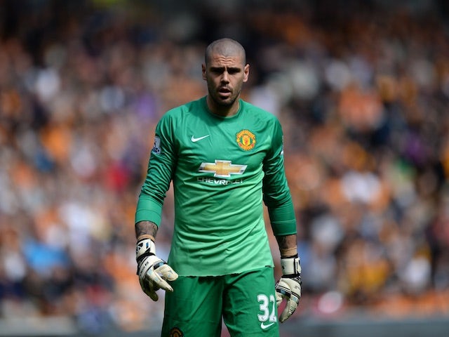 Victor Valdes in action for Manchester United on May 24, 2015