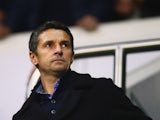 Newly appointed Aston Villa manager Remi Garde looks on from the stands prior to during the Barclays Premier League match between Tottenham Hotspur and Aston Villa at White Hart Lane on November 2, 2015 