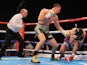 Callum Smith knocks down Rocky Fielding for the third time during their Super Middleweight contest at the Echo Arena on November 7, 2015 in Liverpool, England.