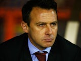 Dougie Freedman manager of Nottingham Forest looks on prior to the Sky Bet Championship match between Nottingham Forest and Derby County at City Ground on November 6, 2015 in Nottingham, England. 