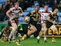 Frank Halai of Wasps breaks with the ball during the Aviva Premiership match between Wasps and Gloucester at The Ricoh Arena on November 8, 2015 in Coventry, England. 