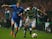 Kieran Tierney of Celtic holds off the challenge from Mattias Mostrom of Molde during the UEFA Europa League Group A match between Celtic FC and Molde FK at Celtic Park on November 5, 2015 in Glasgow, United Kingdom.