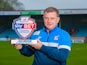 Scunthorpe United boss Mark Robins with League One's October Manager of the Month award