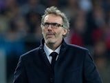 Laurent Blanc head coach of PSG looks on during the UEFA Champions League Group A match between Real Madrid CF and Paris Saint-Germain at Estadio Santiago Bernabeu on November 3, 2015