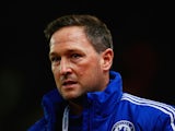 Chelsea first team assistant coach Steve Holland looks on prior to the Barclays Premier League match between Stoke City and Chelsea at Britannia Stadium on November 7, 2015 in Stoke on Trent, England.