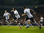 Dele Alli of Tottenham Hotspur (20) celebrates with Kyle Walker (2) as he scores their second goal during the Barclays Premier League match between Tottenham Hotspur and Aston Villa at White Hart Lane on November 2, 2015