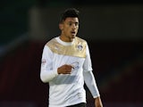 Macauley Bonne of Colchester United in action during the Johnstone's Paint Trophy match between Northampton Town and Colchester United at Sixfields on September 1, 2015