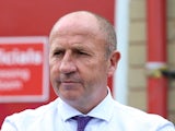 Accrington Stanley manager John Coleman looks on prior to the Sky Bet League Two match between Accrington Stanley and Northampton Town at The Wham Stadium on August 29, 2015