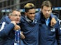 France Under-21's defender Jordan Amavi (C) leaves the field after being injured during the UEFA European Under-21 Championship qualifying football match between France and Northern Ireland on November 12, 2015 at the Roudourou stadium in Guingamp, wester