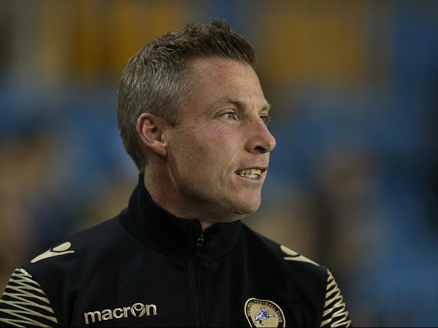 Millwall manager Neil Harris looks on during the Johnstone's Paint Trophy match between Millwall and Northampton Town at The Den on October 6, 2015