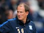 Simon Grayson the manager of Preston North End looks on prior to the Capital One Cup Second Round match between Preston North End and Watford at Deepdale on August 25, 2015