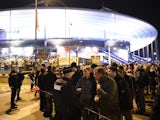 Police secure the area outside the Stade de France on November 13, 2015