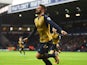 Olivier Giroud of Arsenal celebrates scoring his team's first goal during the Barclays Premier League match between West Bromwich Albion and Arsenal at The Hawthorns on November 21, 2015